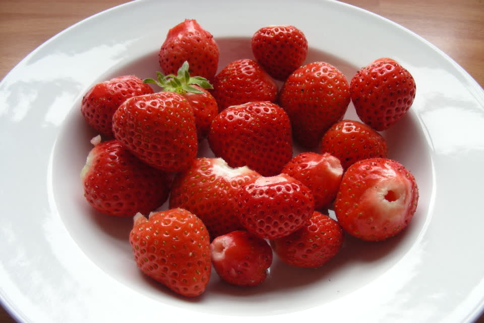 Strawberries on plate