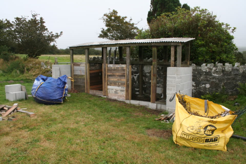 filling the compost bays