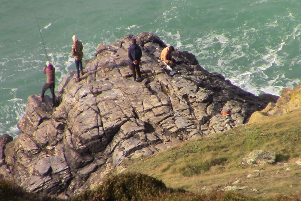 Fishing from the rocks